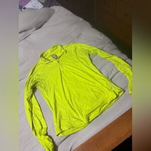Reebok neon yellow 1/2 zip